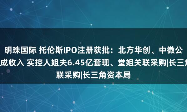 明珠国际 托伦斯IPO注册获批：北方华创、中微公司撑起8成收入 实控人姐夫6.45亿套现、堂姐关联采购|长三角资本局
