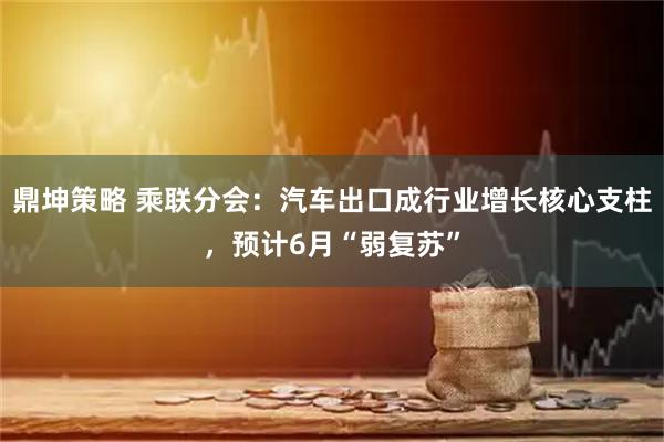 鼎坤策略 乘联分会：汽车出口成行业增长核心支柱，预计6月“弱复苏”